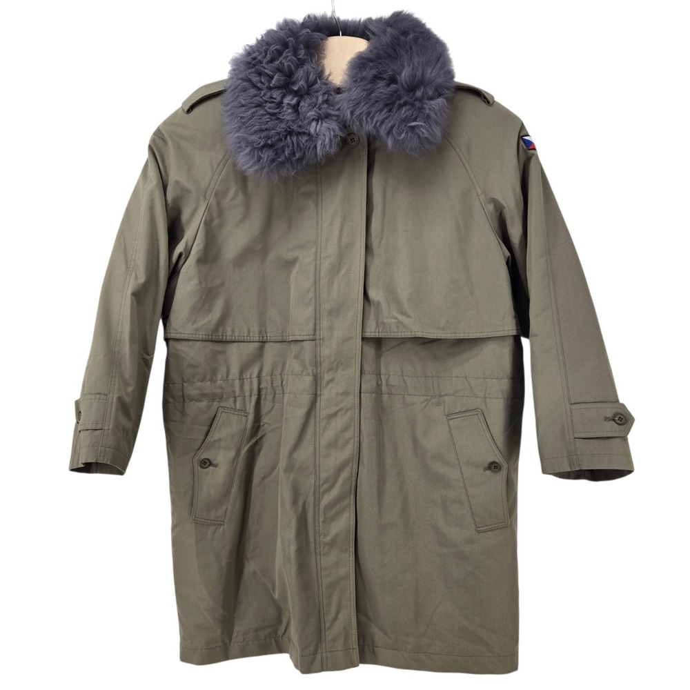 Czech Army M85 OD Parka w Collar Ruff Military Jacket Czechoslovakian Size XL*